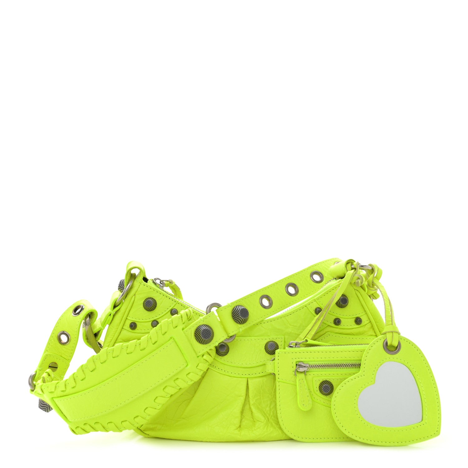 Balenciaga Agneau Arena Le Cagole Shoulder Bag XS Fluo Yellow 1 of 11