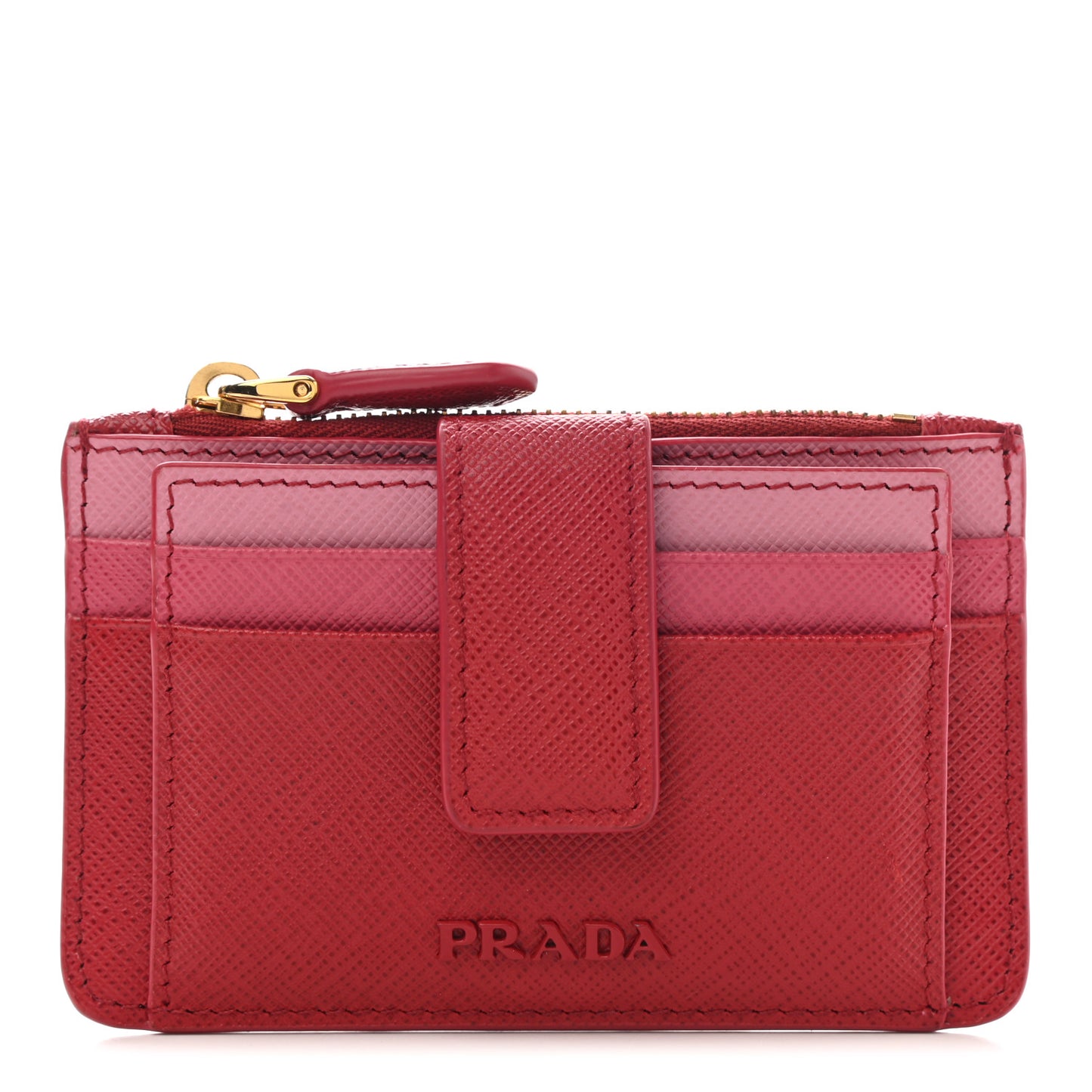 Saffiano Metal Card Holder Fuoco Peonia