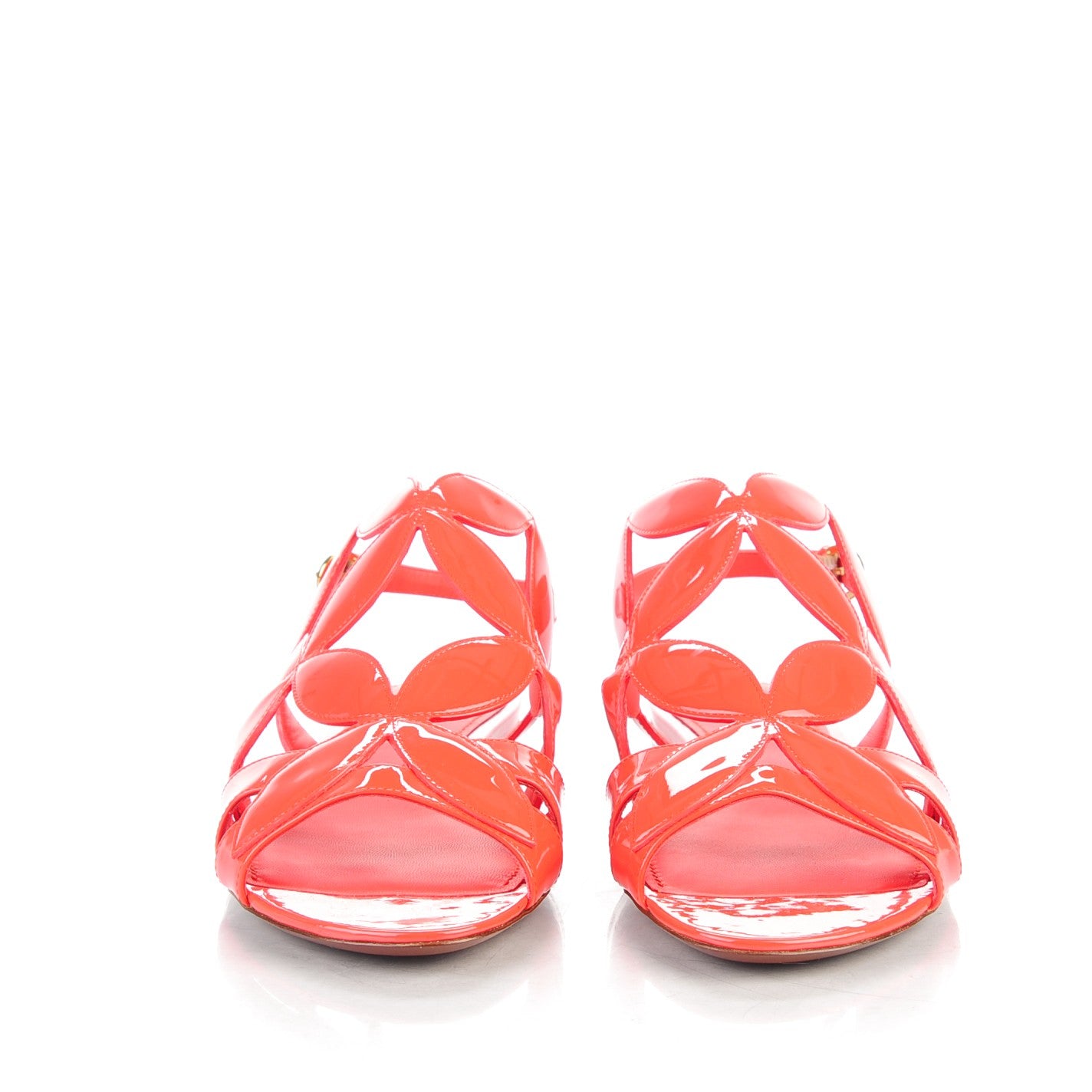 Patent Springtime Flat Sandals 39 Red