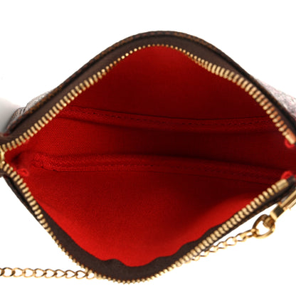 Louis Vuitton Damier Ebene 2019 Christmas Animation Mini Pochette Accessories Red 6 of 9