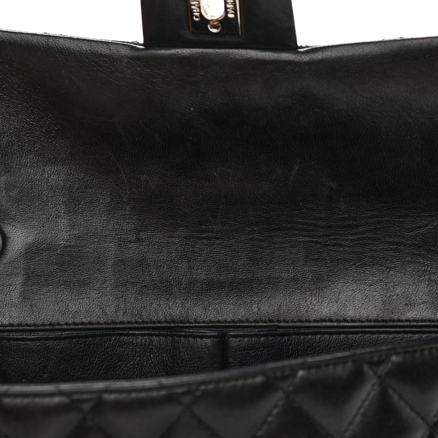 Lambskin Quilted East West Flap Black