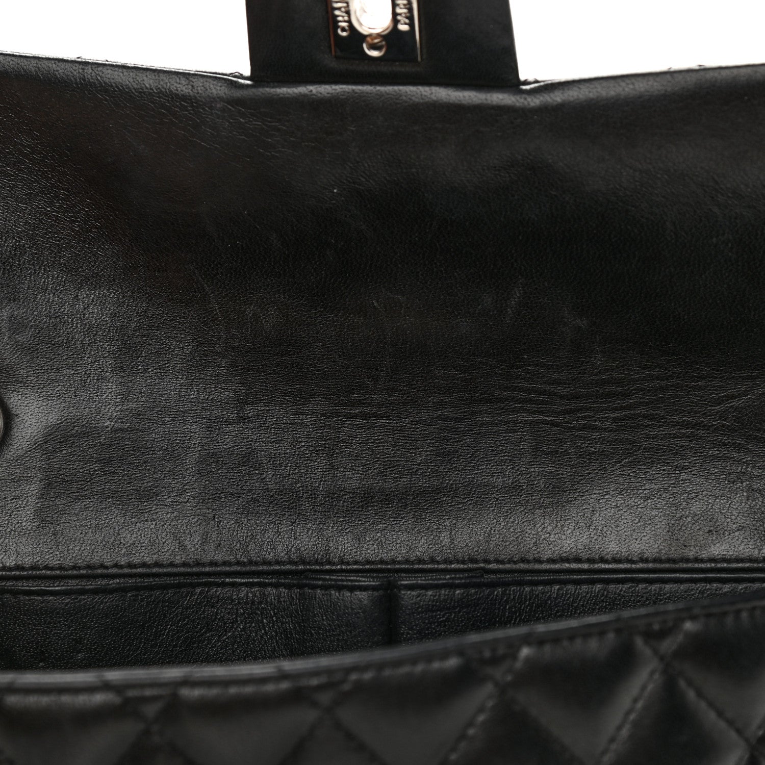 Chanel Lambskin Quilted East West Flap Black 10 of 12