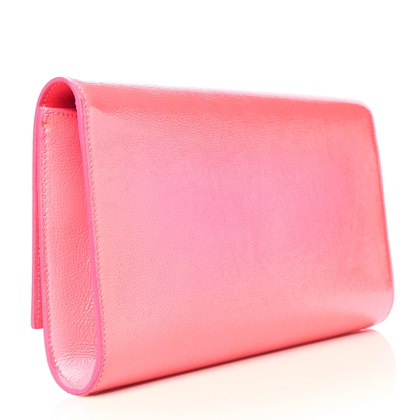 Textured Patent Monogram Large Belle De Jour Clutch Pink