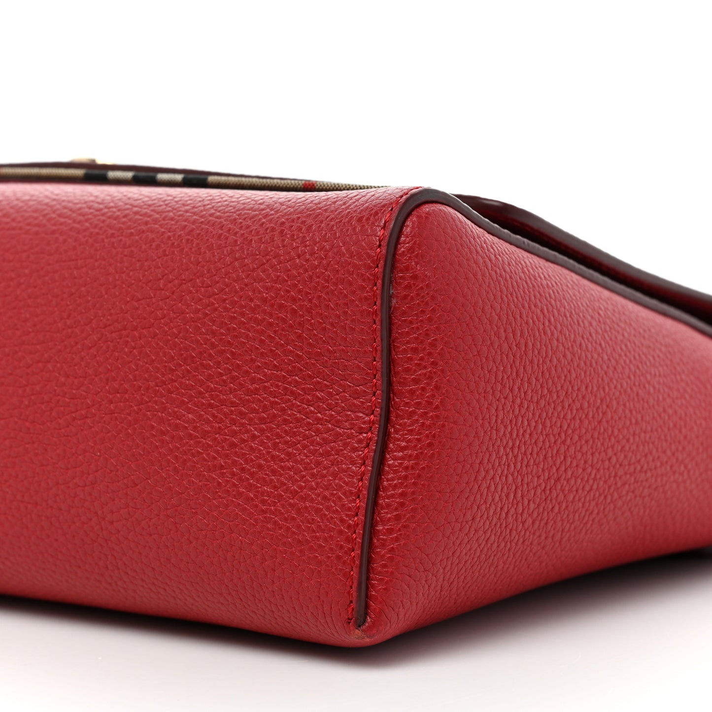 Calfskin Vintage Check Note Crossbody Bag Carmine Red