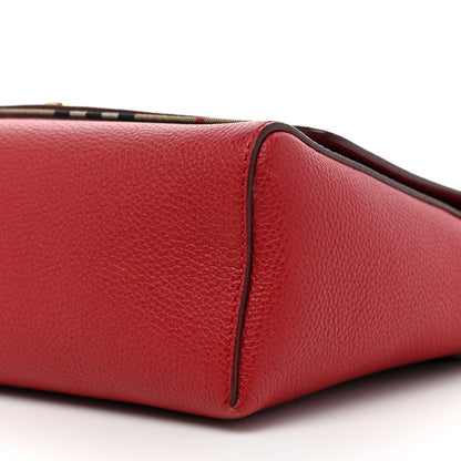 Burberry Calfskin Vintage Check Note Crossbody Bag Carmine Red 7 of 17