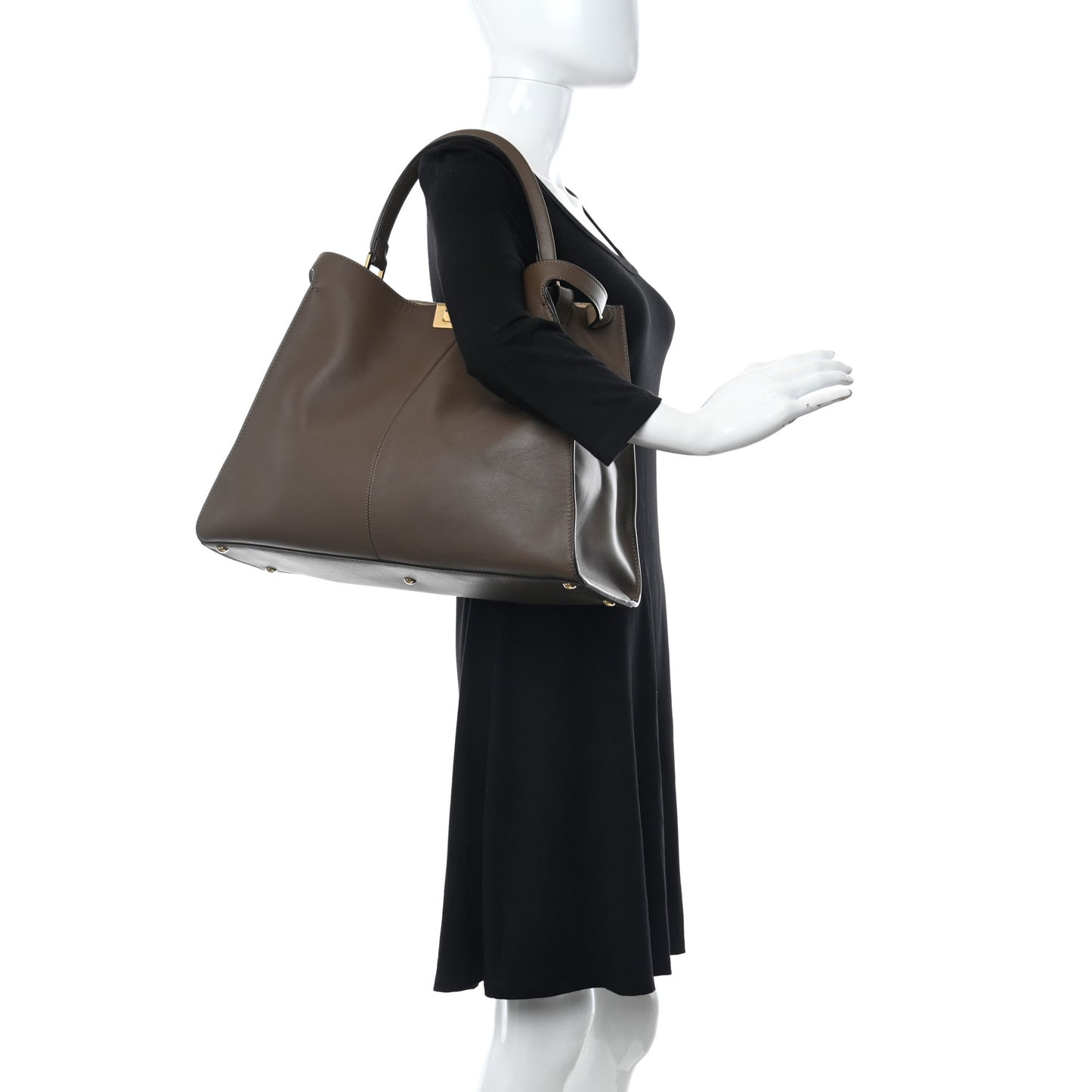 Vitello Seta Glazed Fabric FF 1974 Large Peekaboo X-Lite Maya Mogano Panna