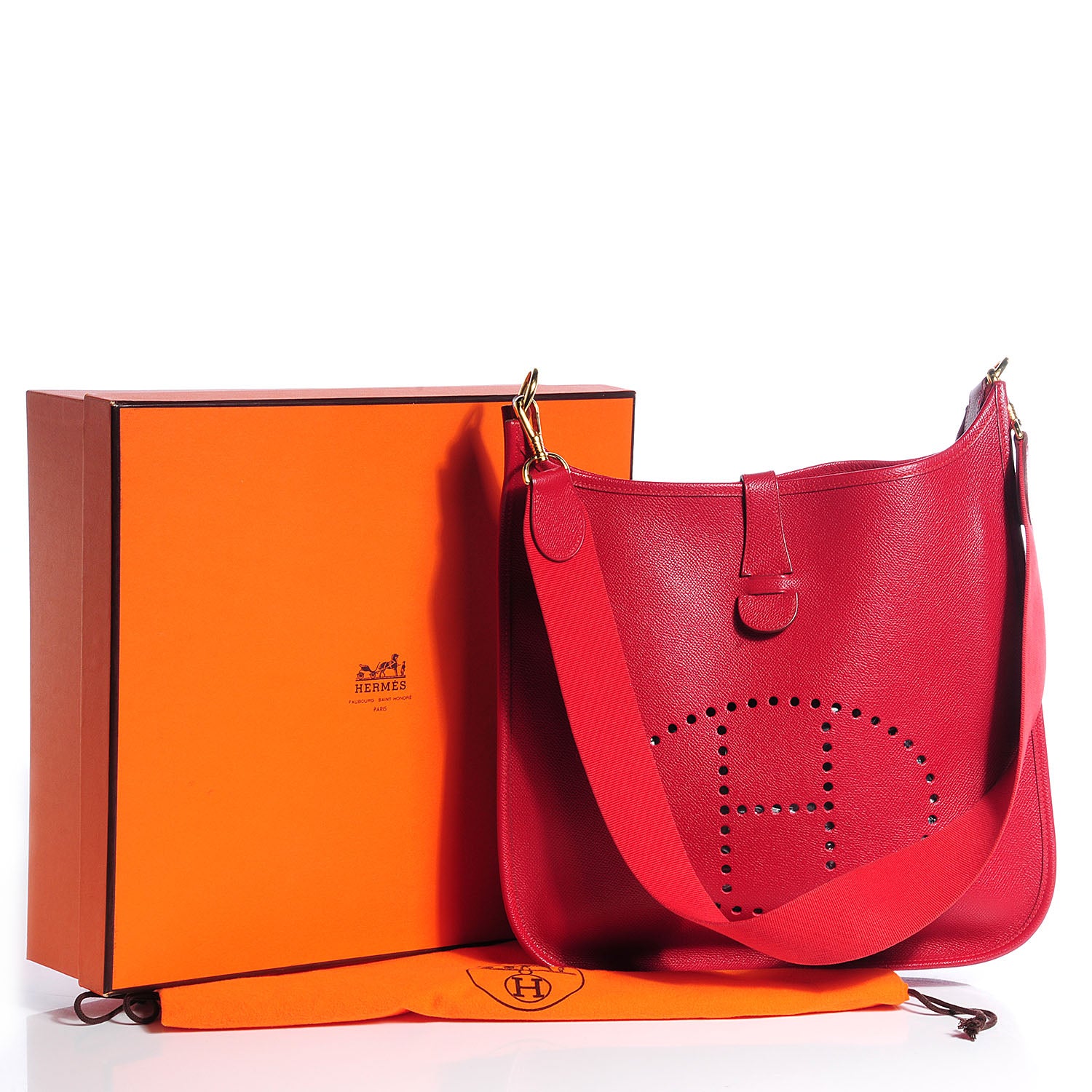 Hermes Courchevel Evelyne GM Rouge Vif 9 of 20