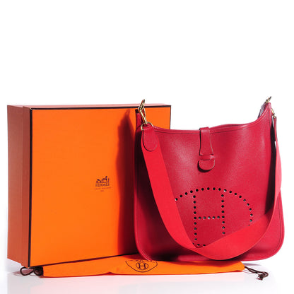 Hermes Courchevel Evelyne GM Rouge Vif 9 of 20