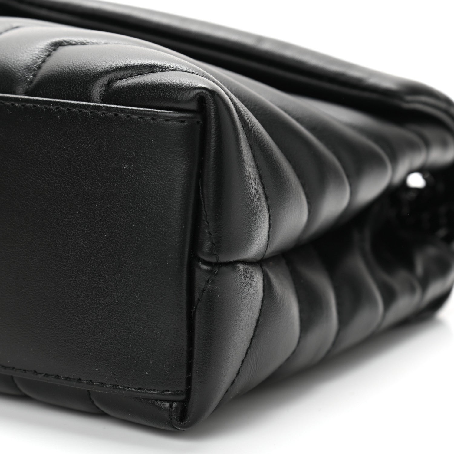 Saint Laurent Calfskin Y Quilted Monogram Small Loulou Chain Satchel Black 9 of 9