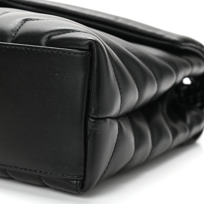Saint Laurent Calfskin Y Quilted Monogram Small Loulou Chain Satchel Black 9 of 9
