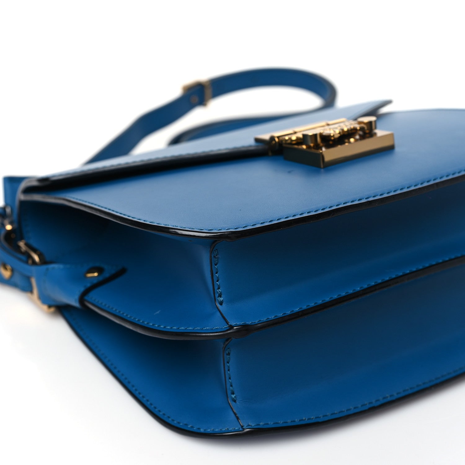 MCM Calfskin Patricia Park Avenue Crossbody Bag Blue 8 of 9