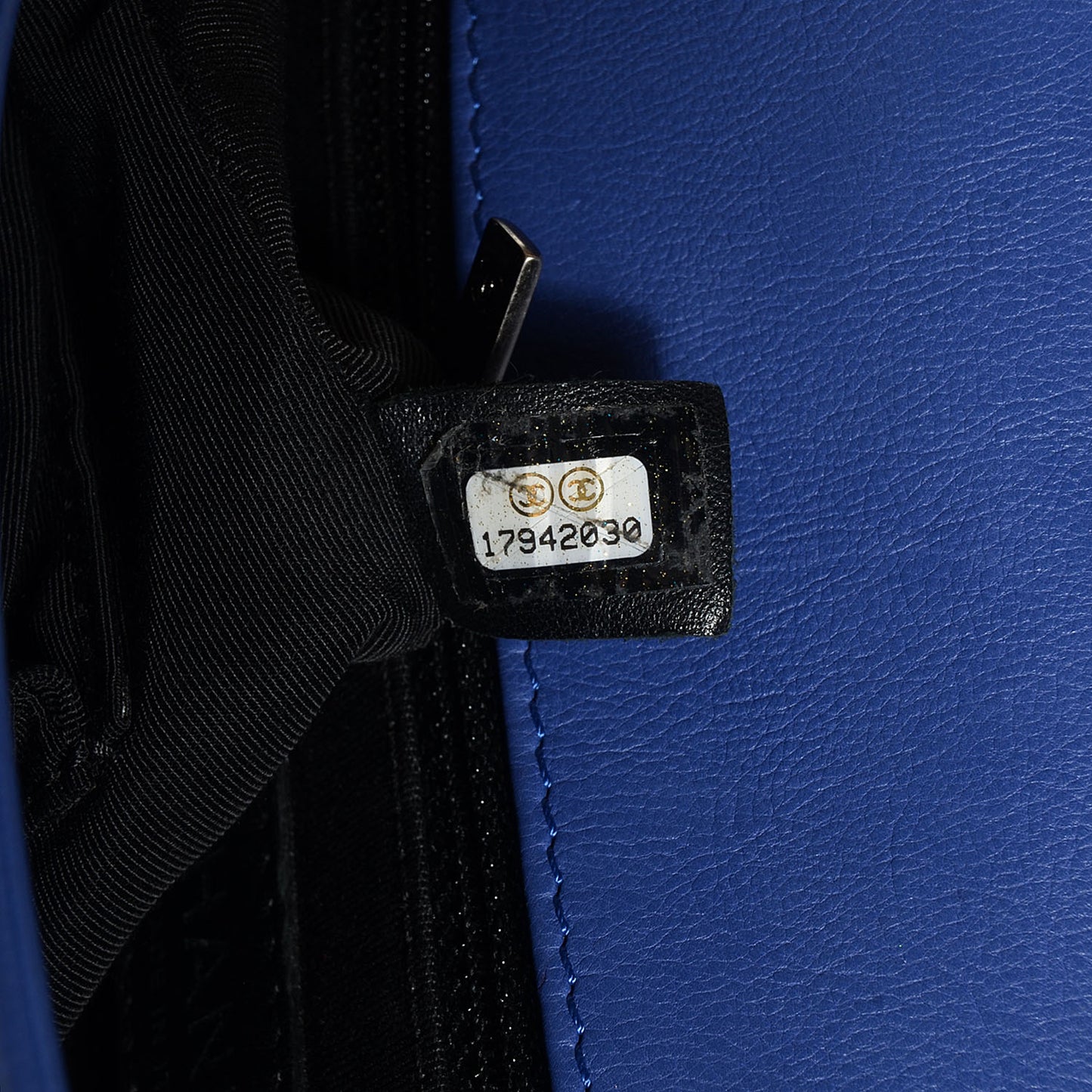 Lambskin Quilted Large Boy Flap Blue