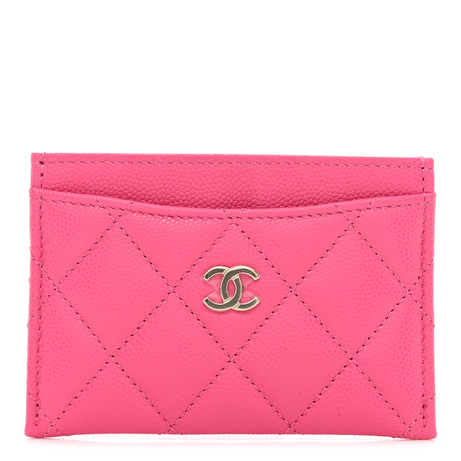 Chanel Caviar Quilted Card Holder Pink 1 of 8