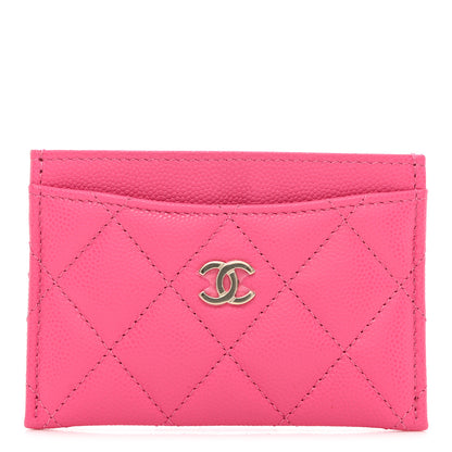 Chanel Caviar Quilted Card Holder Pink 1 of 8