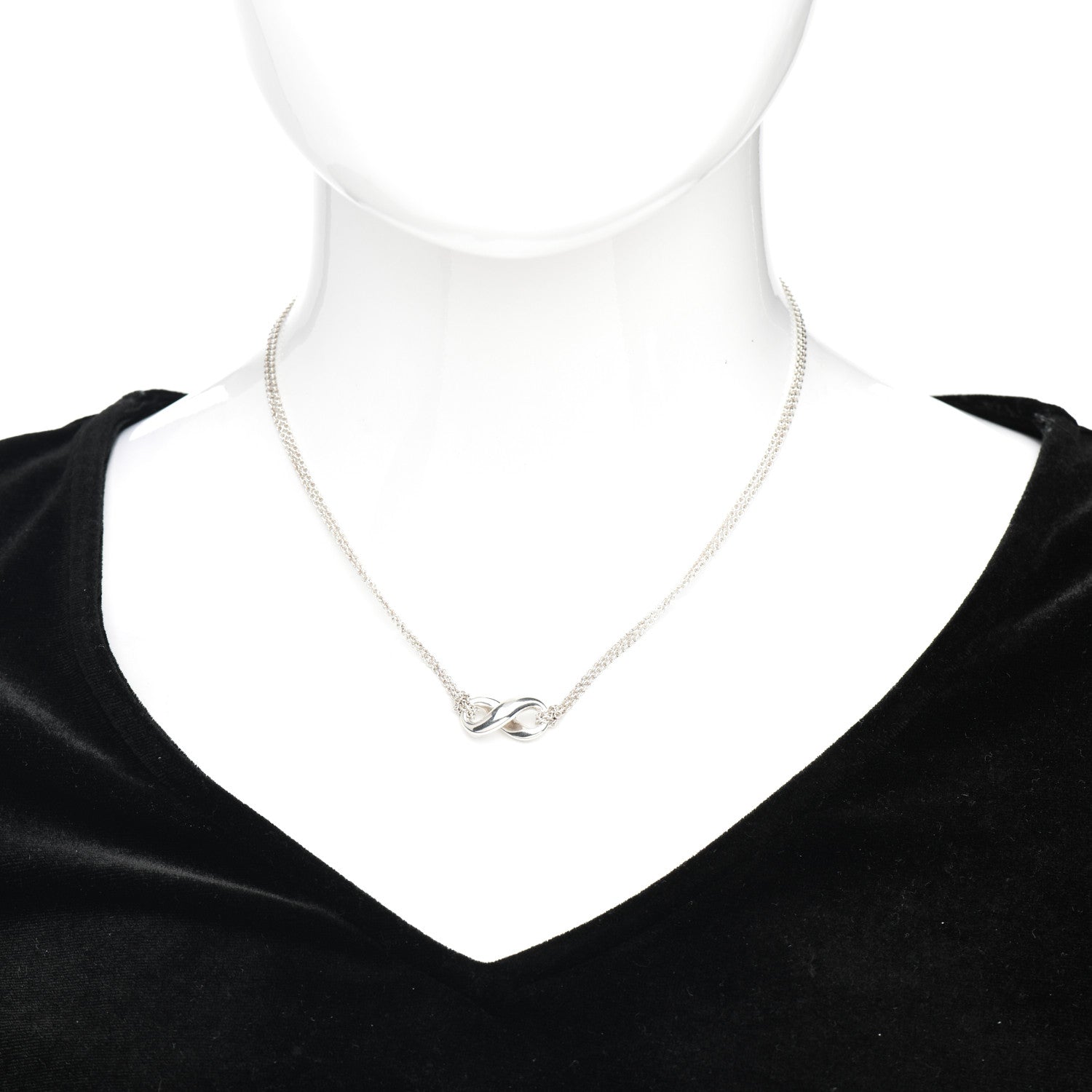 Tiffany Sterling Silver Figure 8 Pendant Necklace 2 of 4