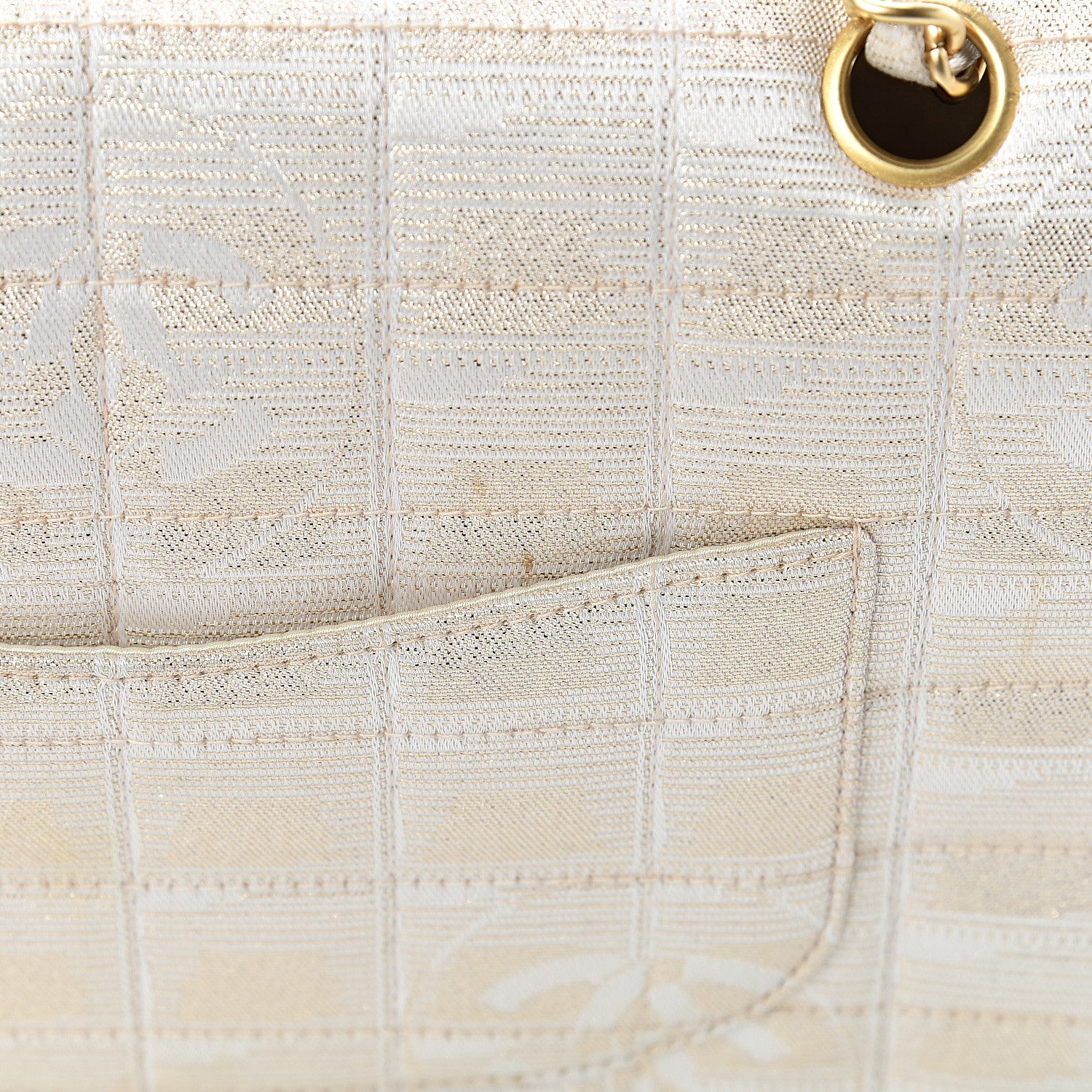 Chanel Metallic Nylon Medium Travel Flap Light Gold 19 of 19