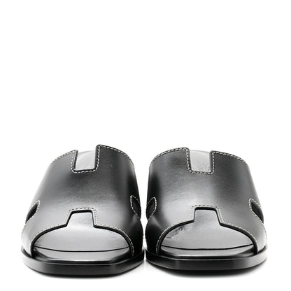 Hermes Calfskin Helia Sandals 37 Black 2 of 9