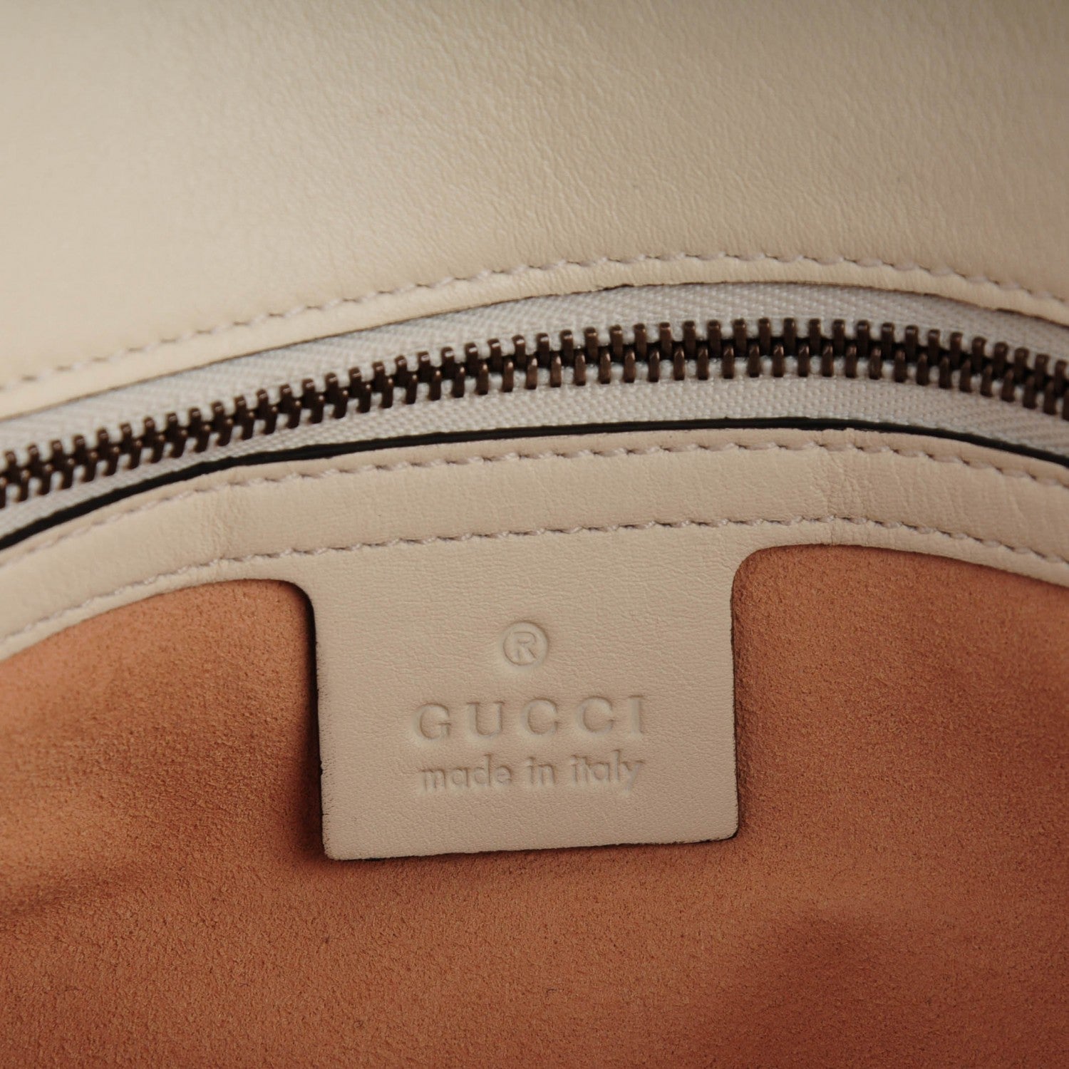Gucci Calfskin Matelasse Studded Medium GG Marmont Shoulder Bag White 6 of 7