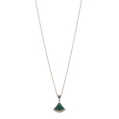 Bulgari 18K Rose Gold Diamond Malachite Divas' Dream Pendant Necklace 1 of 5