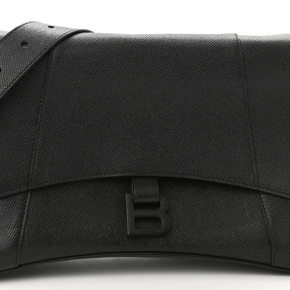 Balenciaga Grained Calfskin Monochrome M Downtown Shoulder Bag Black 7 of 11