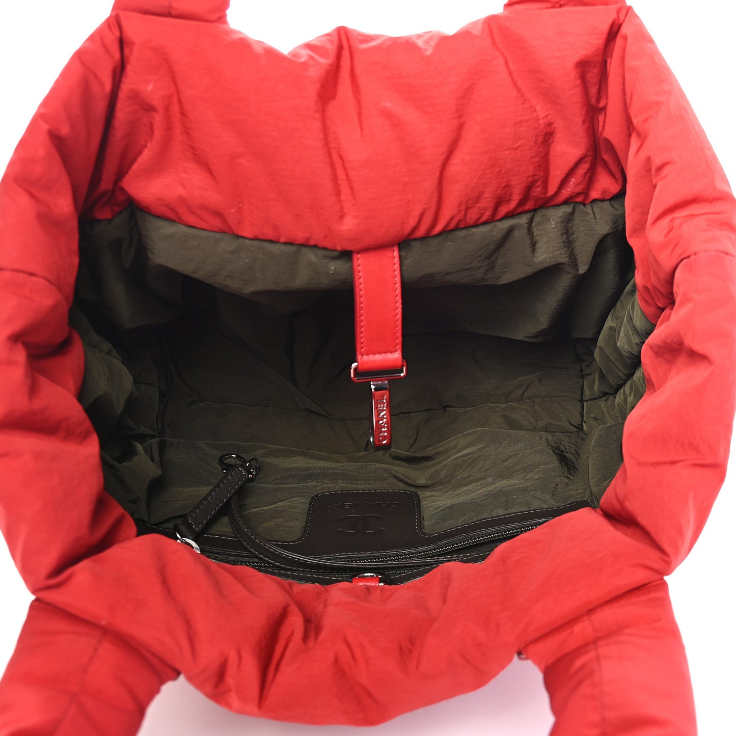 Nylon Quilted Coco Cocoon Tote Red