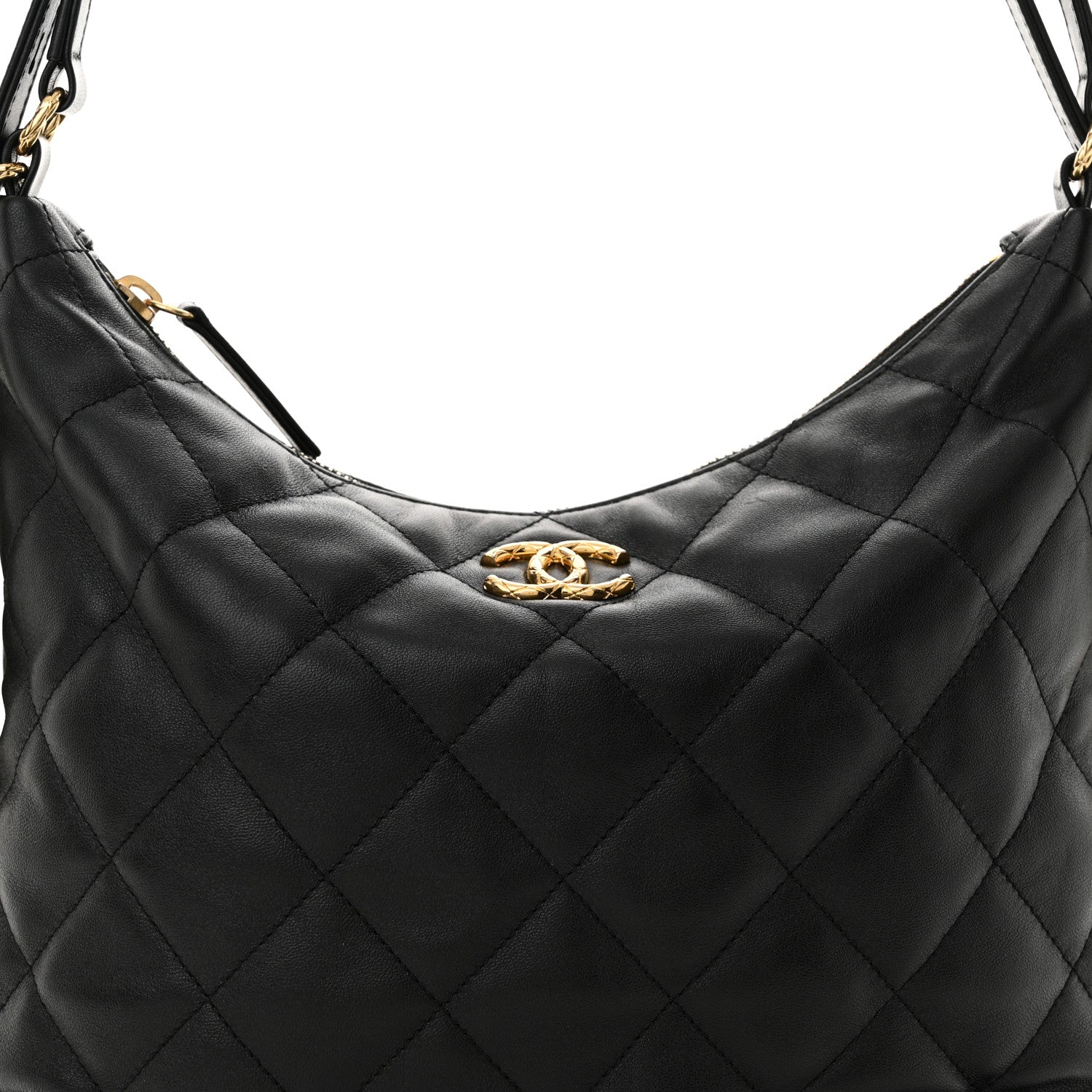 Chanel Lambskin Quilted Maxi Hobo Black 8 of 10