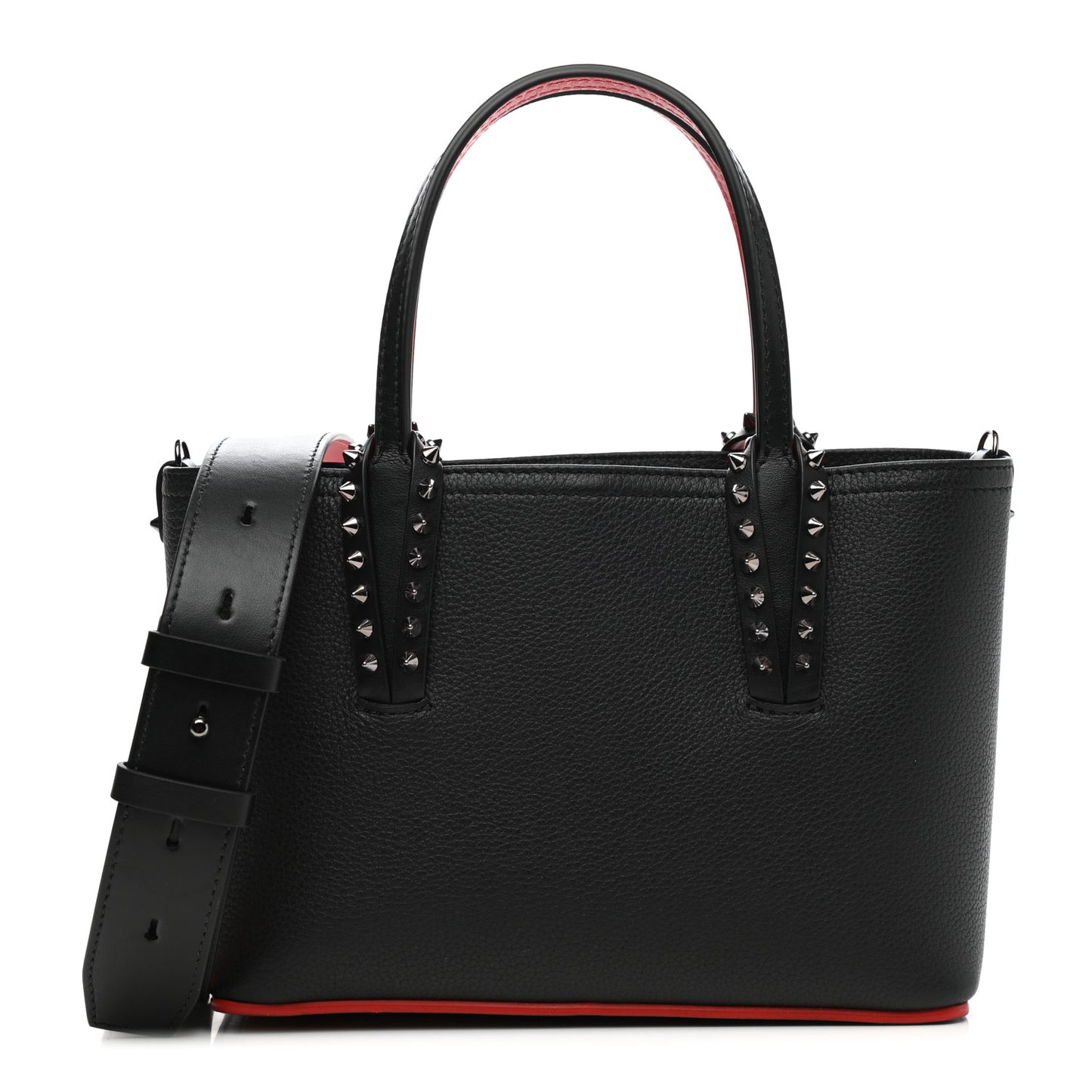 Calfskin Spikes Mini East West Cabata Tote Black