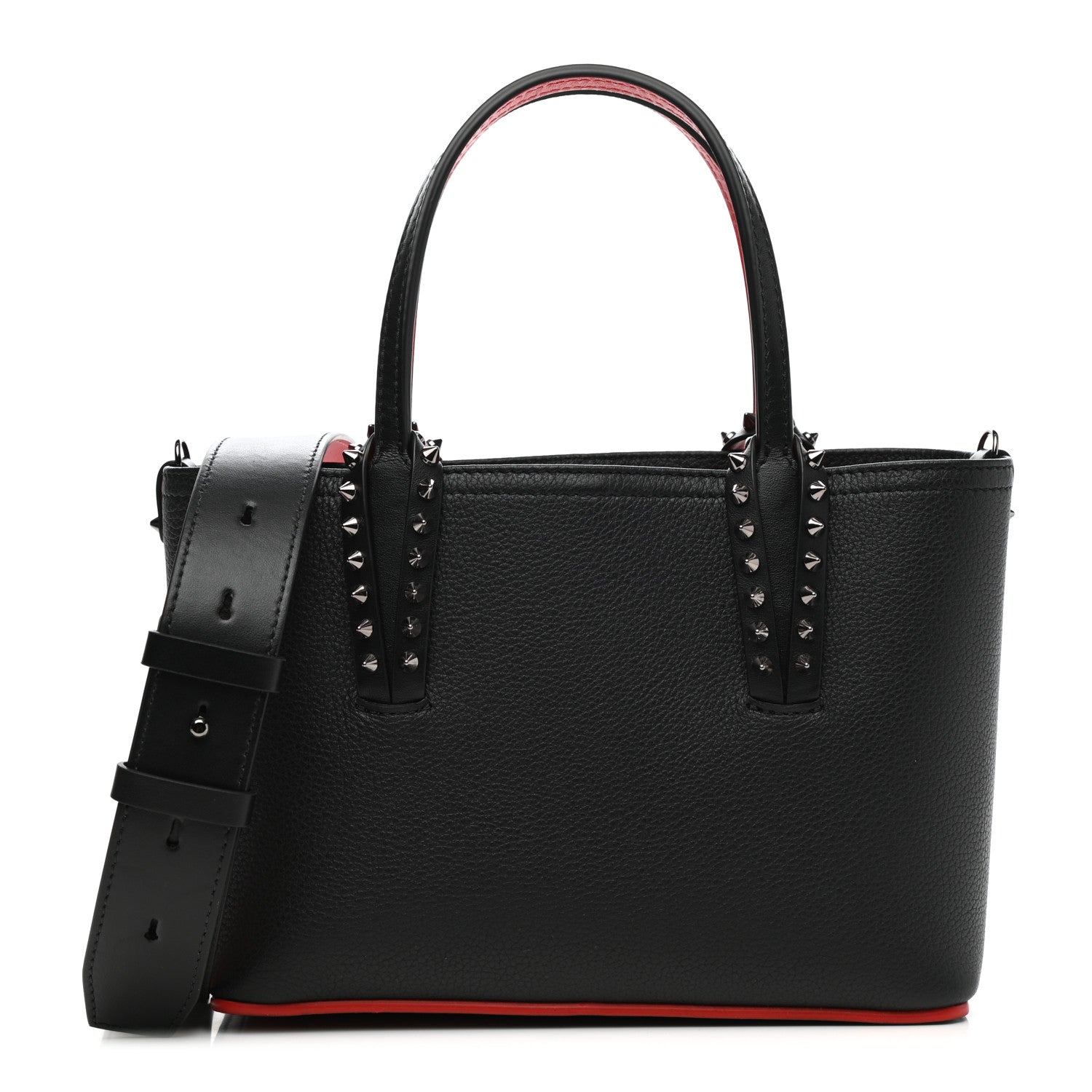 Christian Louboutin Calfskin Spikes Mini East West Cabata Tote Black 1 of 9