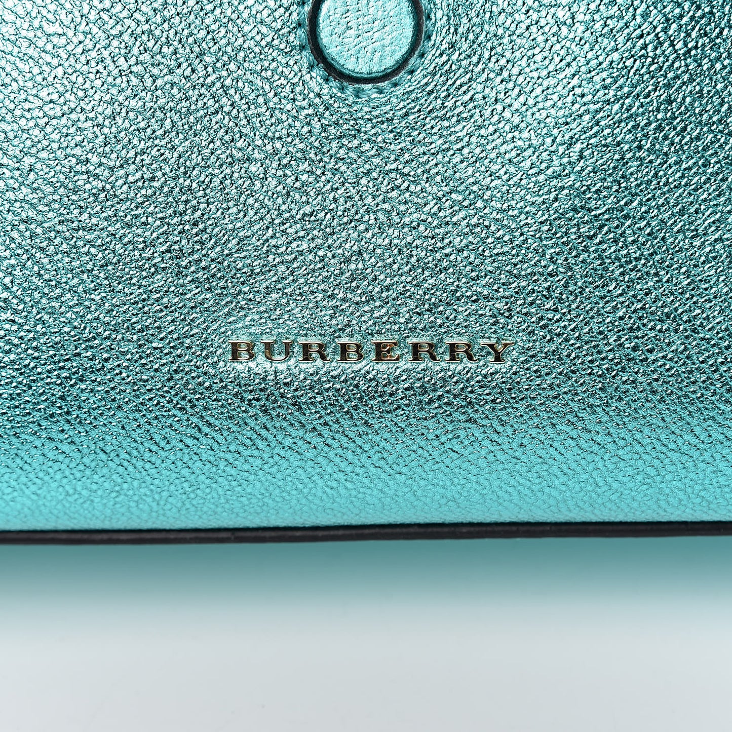 Metallic Soft Grain Calfskin Small Buckle Tote Emerald