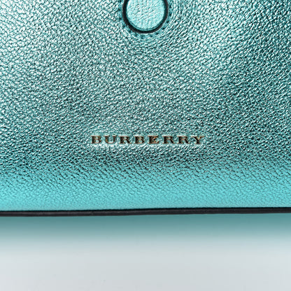 Burberry Metallic Soft Grain Calfskin Small Buckle Tote Emerald 10 of 18