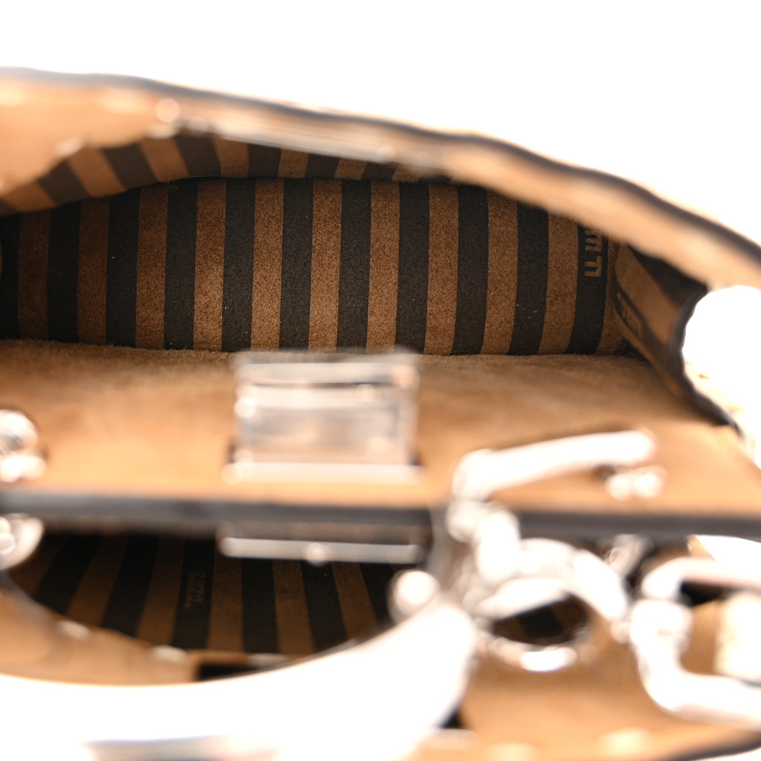 Fendi Goatskin Suede Snakeskin Nano Peekaboo Maxi Handle Satchel Radica Daisy Roccia 5 of 11