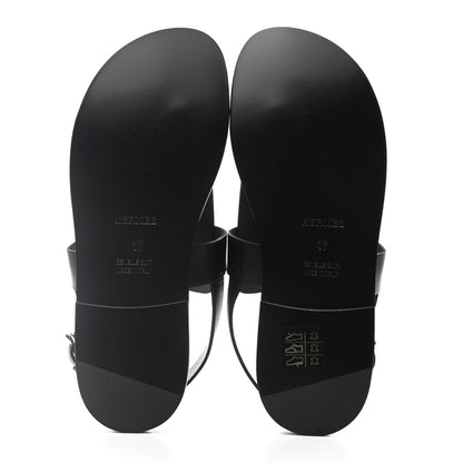 Hermes Calfskin Sandals 37 Black 5 of 8