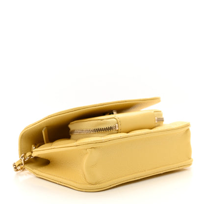 Chanel Caviar Quilted Business Affinity Clutch With Chain Flap Yellow 4 of 12