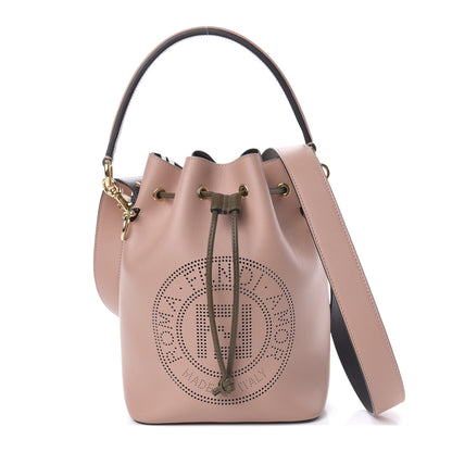 Fendi Vitello Grace F is Fendi Stamp Patch Perforated Small Mon Tresor Bucket Bag Rosa Bourbon 1 of 10