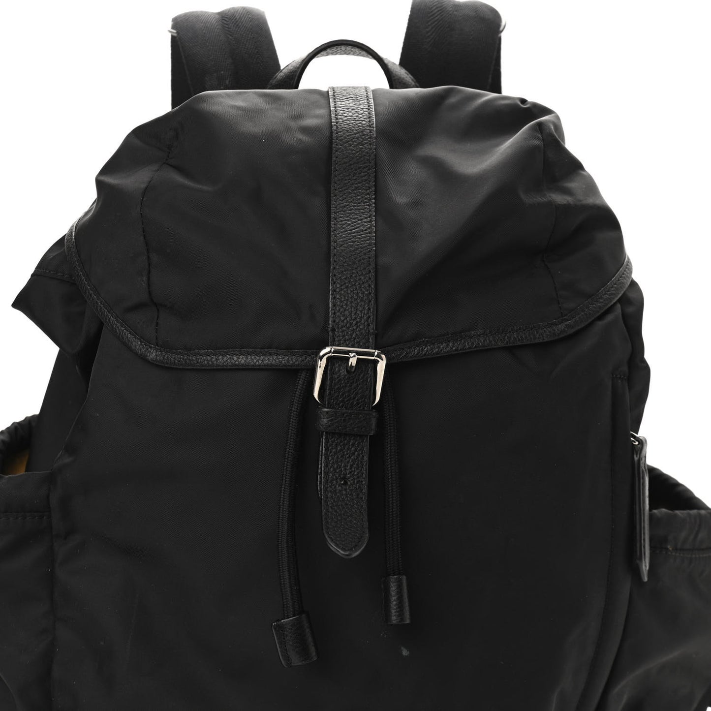 Nylon Grained Calfskin Watson Diaper Bag Black