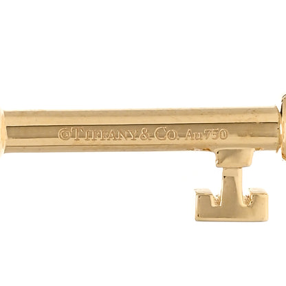 Tiffany 18K Yellow Gold Diamond Atlas Pierced Key Pendant 3 of 4