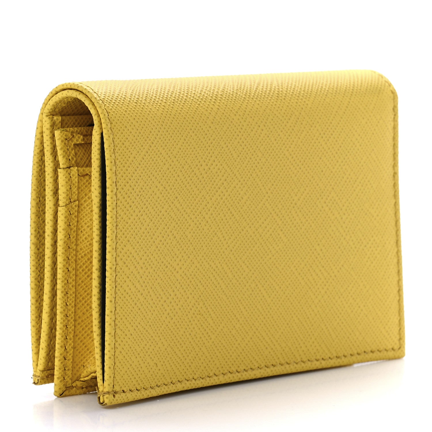 Prada Saffiano Small Wallet Sunny Yellow 2 of 11