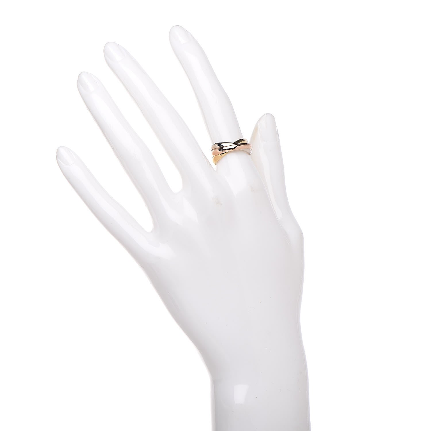 Cartier 18K Pink Yellow White Gold Small Trinity Ring 51 5.75 2 of 5