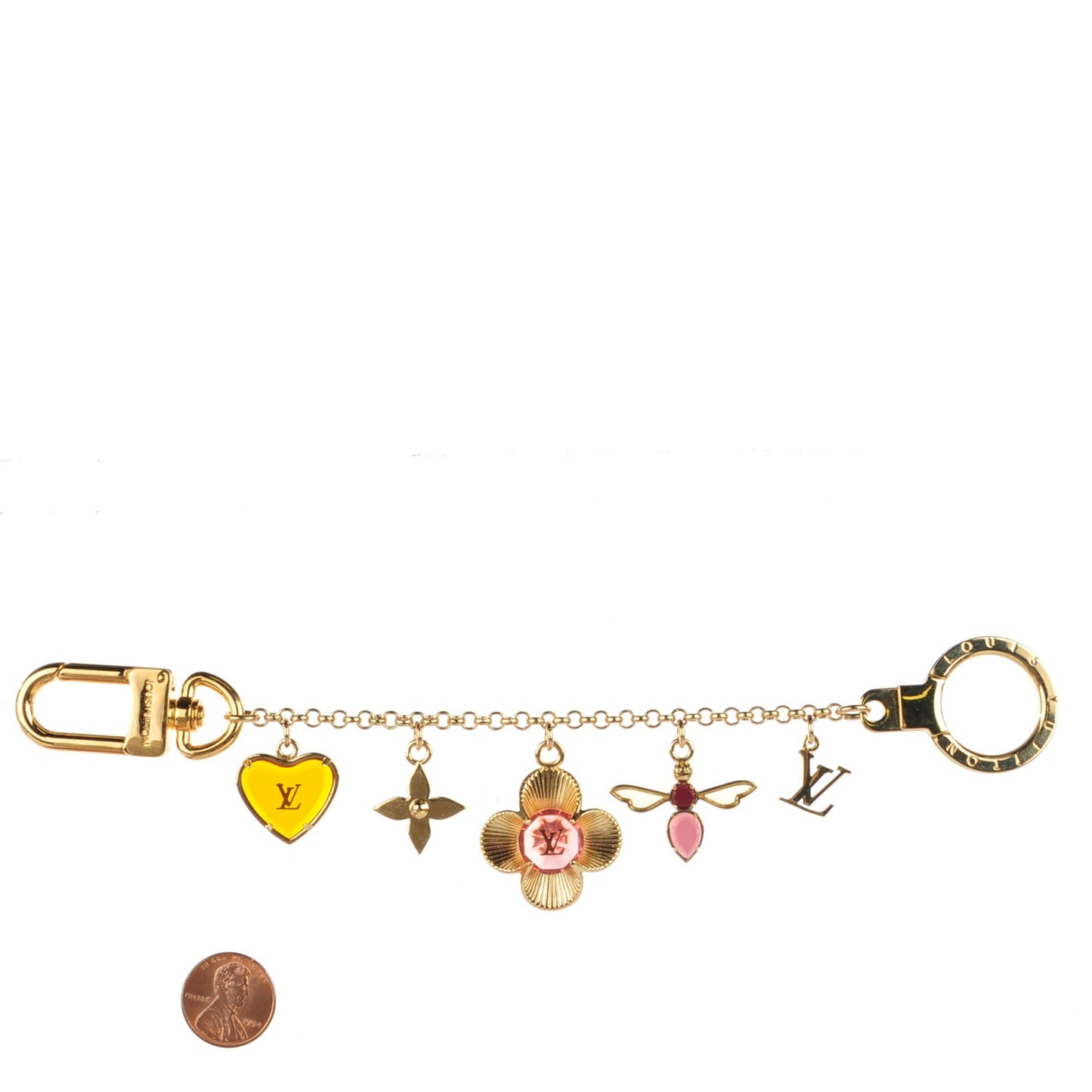 Bee Flower Chain Key Charm