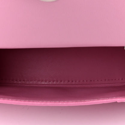 Balenciaga Semi Shiny Calfskin Crocodile Embossed Small Hourglass Top Handle Bag Pink 4 of 5