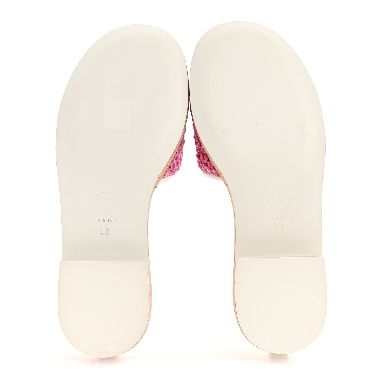 Chanel Tweed Cork Mule Sandal 36 Pink White 1771798 – FASHIONPHILE