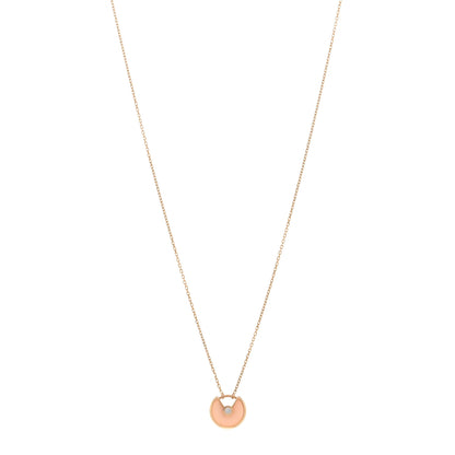 Cartier 18K Pink Gold Diamond Pink Opal XS Amulette de Cartier Pendant Necklace 1 of 5