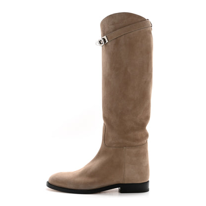 Hermes Suede Kelly Jumping Boots 35.5 Oak 1 of 9