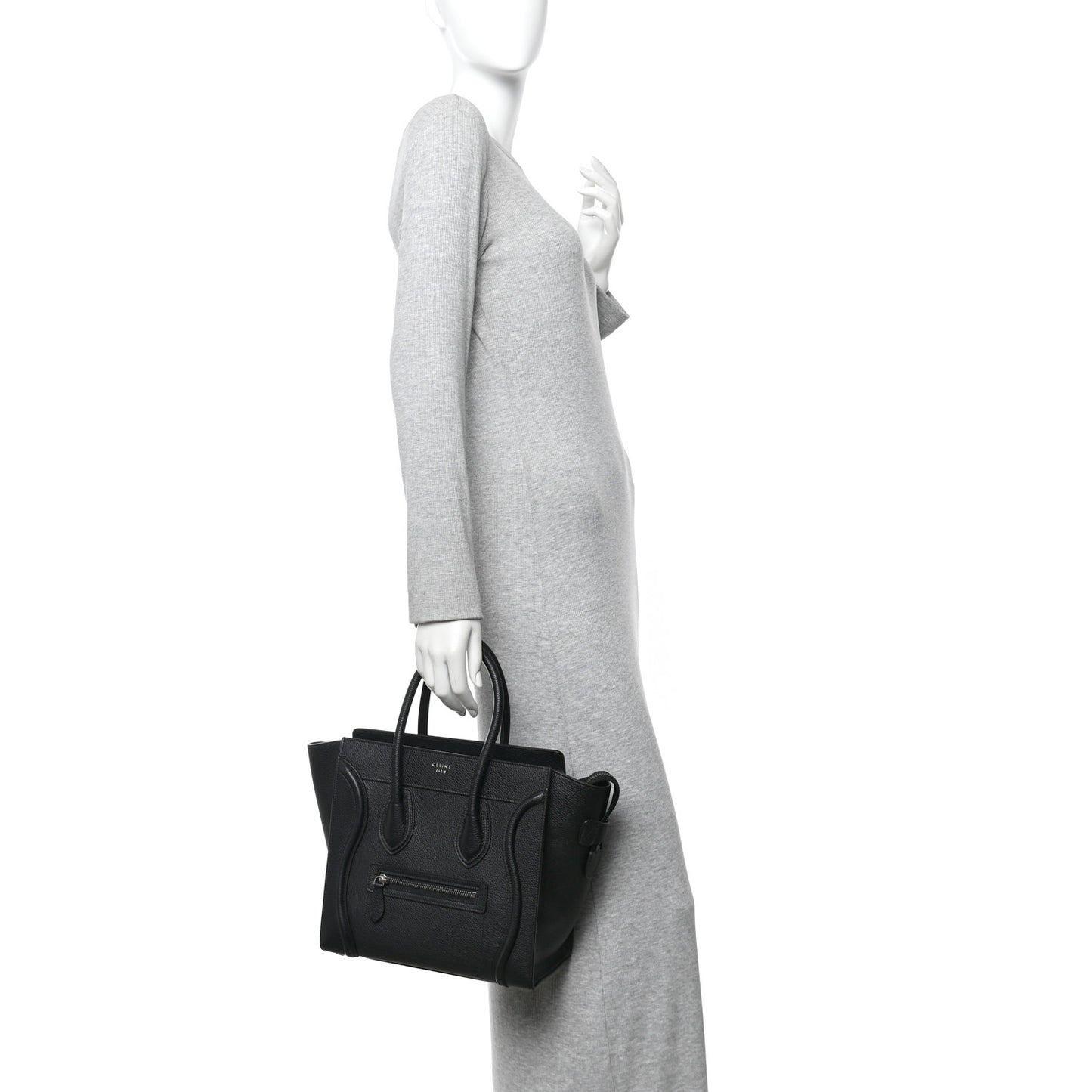 Drummed Calfskin Micro Luggage Black