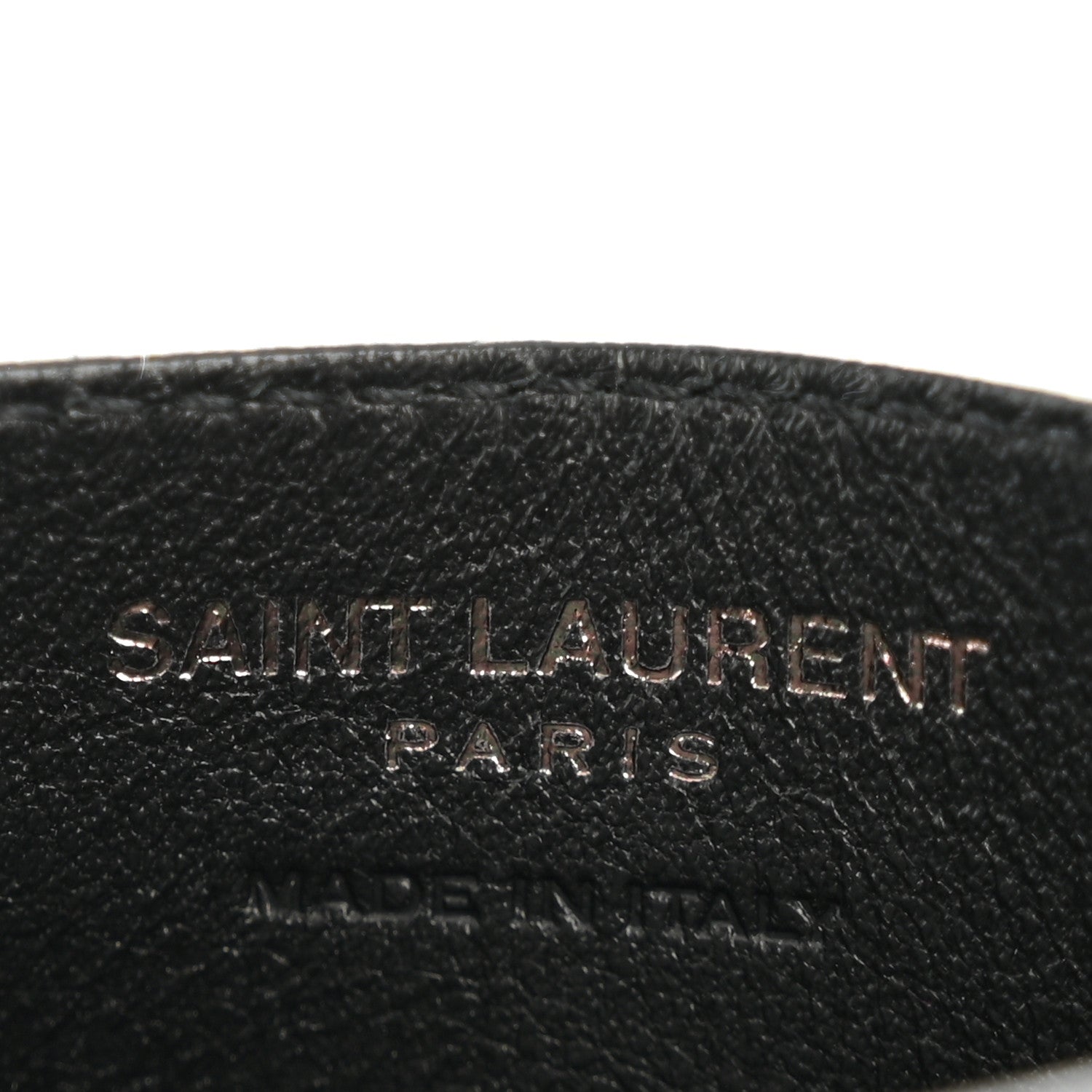 Saint Laurent Grain De Poudre Matelasse Chevron Monochrome Monogram Credit Card Case Black 6 of 8