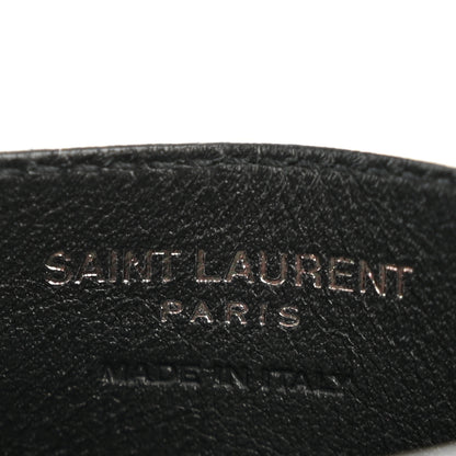 Saint Laurent Grain De Poudre Matelasse Chevron Monochrome Monogram Credit Card Case Black 6 of 8