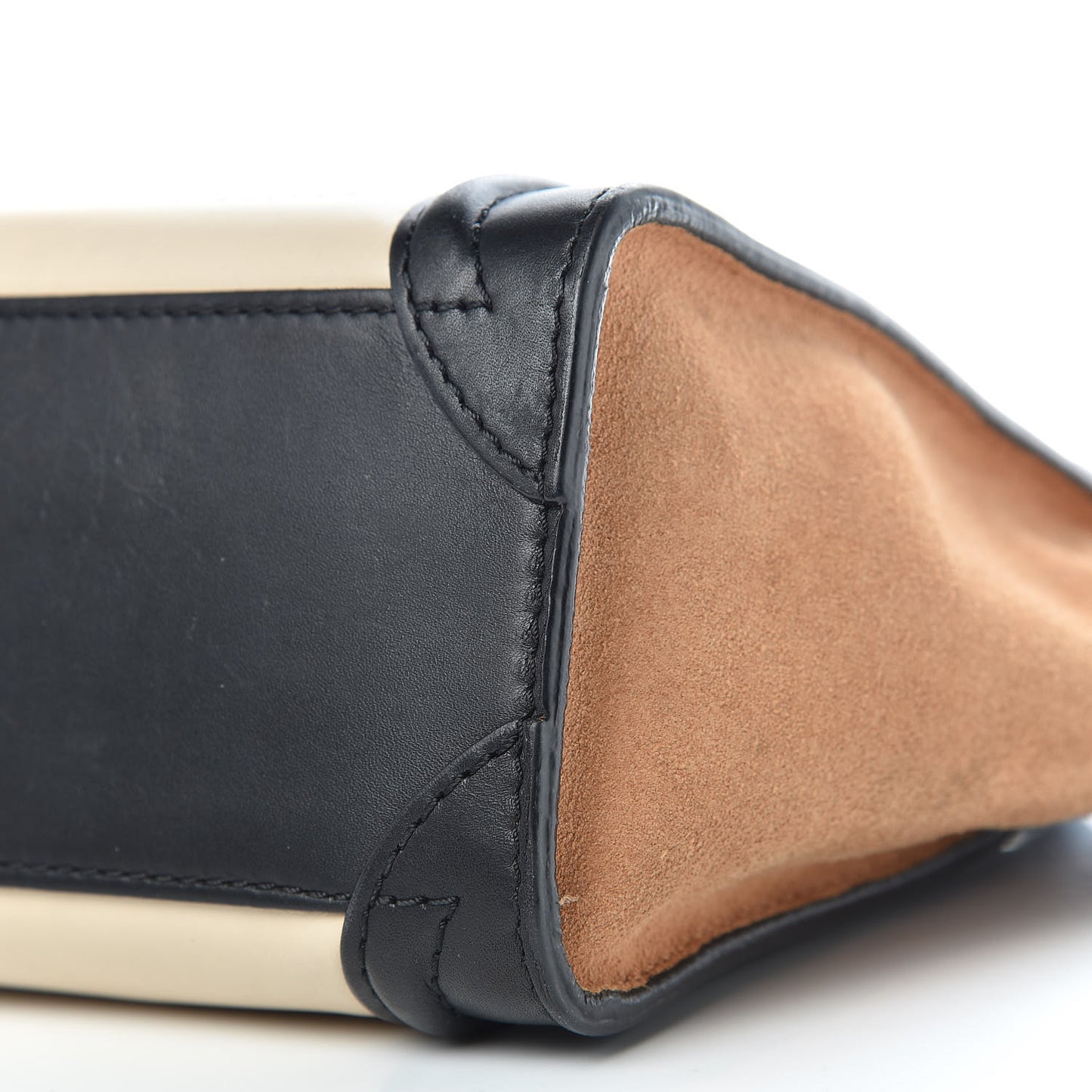 Satin Calfskin Suede Nano Tri-Color Luggage Seashell