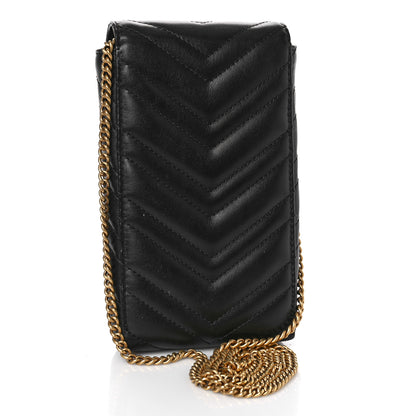 Gucci Calfskin Matelasse Mini GG Marmont Crossbody Bag Black 2 of 7