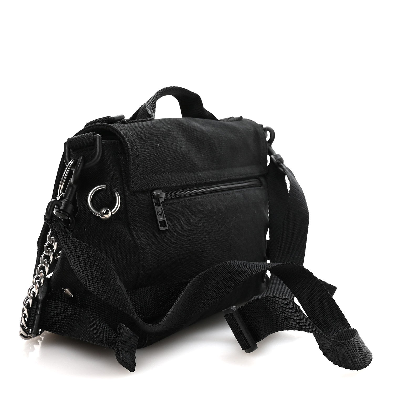 Balenciaga Canvas Pierced Army Messenger Bag Black 3 of 10