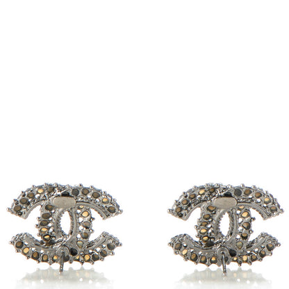 Chanel Ruthenium Resin Enamel CC Earrings Black 3 of 4